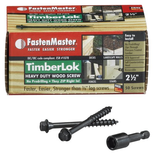 FastenMaster FMTLOK21250 TimberLOK HeavyDuty Wood Screw, 21/2 Inches