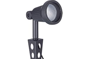 Sterno Home Ribbed Cast Aluminum Halogen Spotlight - Black Finish