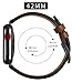 for Apple Watch Band 42mm Leather iWatch Band Strap Replacement for Apple Watch Series 3/4 42mm, Stainless Steel Metal Black Adapter and Buckles, Black Dots - Brown