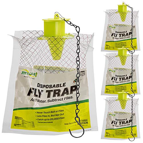 Rescue! Outdoor Disposable Hanging Fly Traps [Set of 4] Rescue! Non