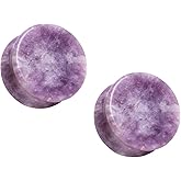 Pierced Owl Natural Moondevite Stone Saddle Plugs, Sold as a Pair