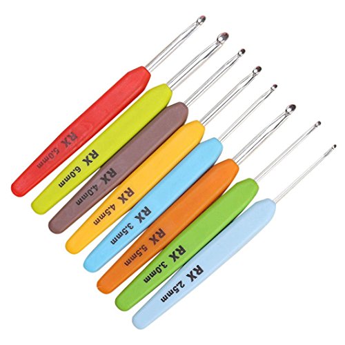 Hot Sale!Compia 16Pcs Multi Colour Crochet Hooks Yarn Knitting Needles Set Kit with Case Tool