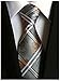 Allbebe Men's Fashion Grey Jacquard Woven Silk Tie Microfiber Formal Necktie