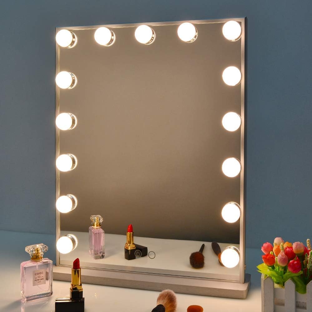 BEAUTME Hollywood Vanity Mirror with Lights, Dimmable Tabletop/Wall
