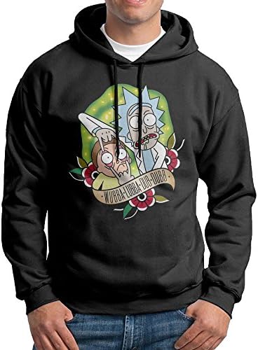 Rick And Morty Mens Fleece Pullover Hoodie Black