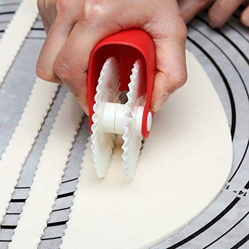 Pastry Wheel Decorator and Cutter,Set of 6 Beatiful Pie Crust, Pizza Pastry Pie Lattice Decoration for Baking Pizza Pastry lattice Decoration Tools