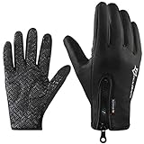 RockBros Cycling Winter Mountain Bike Motorcycle Windproof Touch Screen Gloves Fleece Thermal Anti-Skid Full Finger Gloves