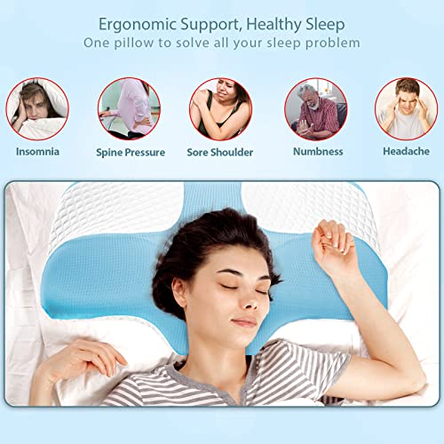 fullengy Cervical Memory Foam Pillow, Contour Pillows for Neck