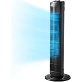 PELONIS 30-Inch 3-Speed Oscillating Tower Fan for Bedroom, Quiet 30dB | Budget-Friendly Standing Cooling Fan with Auto-Timer, Carry Handle, Manual Controls for Home, Office, Dorm Use, Black