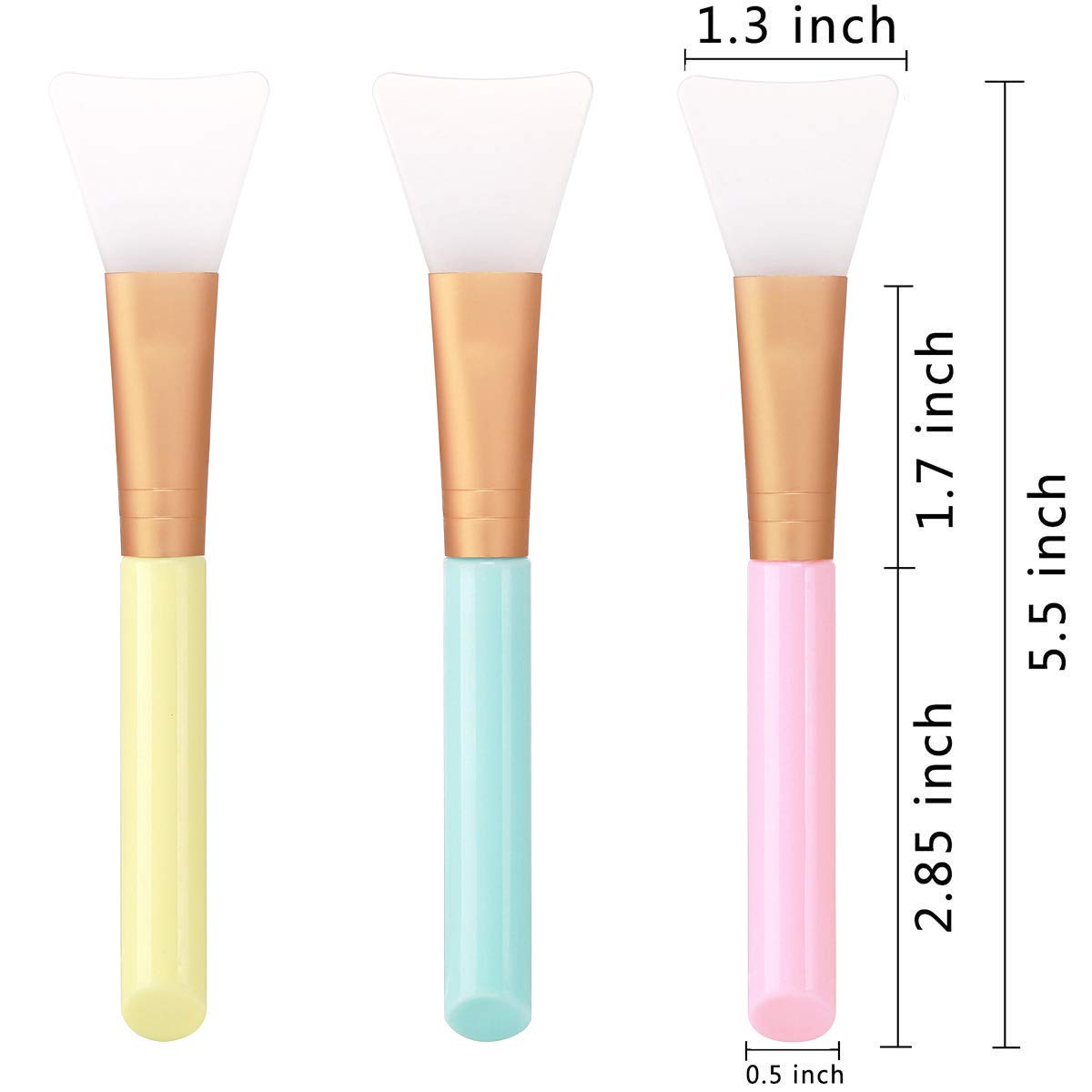 Akstore 3PCS Silicone Face Mask Brush,Mask Beauty Tool Soft Silicone Facial Mud Mask Applicator Brush Hairless Body Lotion And Body Butter Applicator Tools (White): Beauty