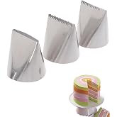 Crumb Coat Piping Tip Set, 3 Extra Large Cake Icer Tips for Frosting