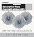 Solid Silver Hanging Tissue Paper Fans - 6'', 3 Count - Perfect for Parties & Home Decor