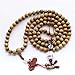 8mm Buddhist 108 Green Sandalwood Beads Prayer Wrist Meditation Mala with Free Fortune Cat Pendant