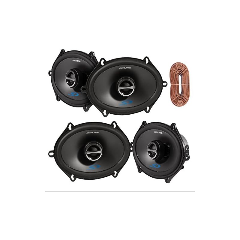 2 Pairs Of Alpine SPS517 5X7" 2Way Car Coaxial Audio Speakers Bundle