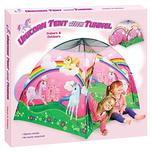 E.P. Indoor/Outdoor Unicorn Play Tent with Tunnel