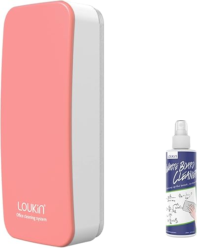 loukin Magnetic Whiteboard Eraser with Cleaner 3.4 oz Pink Eraser Magnet