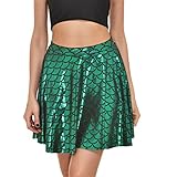 Fish Scales Skirts Women Party Cute Mermaid Mini Flared Skater skirt