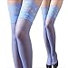 ONEFIT Knee High Opaque Lace Top Stockings Sheer Nylon Pantyhose Skyblue