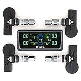 car solar powered TPMS wireless chargeable tire pressure monitoring system with 4 internal sensor tire bar psi