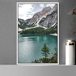 signwin Framed Canvas Mountain Lake View Global Landscape...
