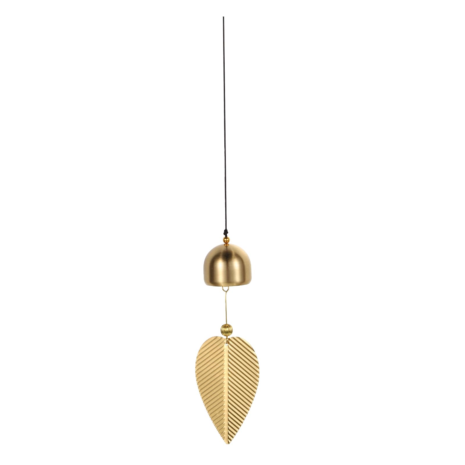 PATIKIL Gold Leaf Hanging Bell 13", Chinese FengShui Bell Good Luck Wind Chime for Door Window Home Decor Wealth and Safe Pendant(Bell-Shaped), Golden