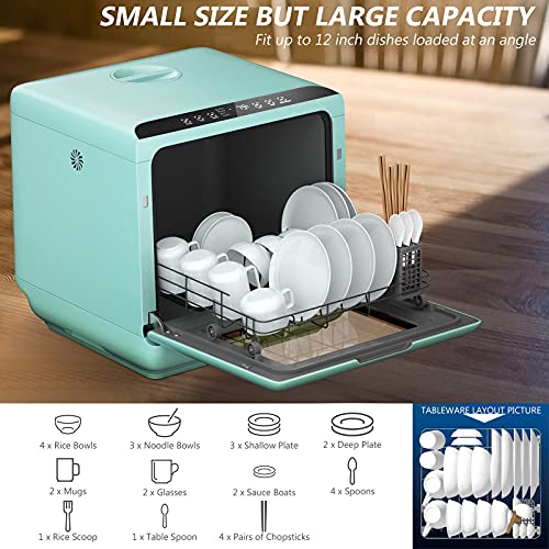 COSTWAY Portable Countertop Dishwasher, Compact Dishwasher with 5 L