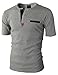 H2H Mens Casual Henley Slim fit Short Sleeve T-shirts