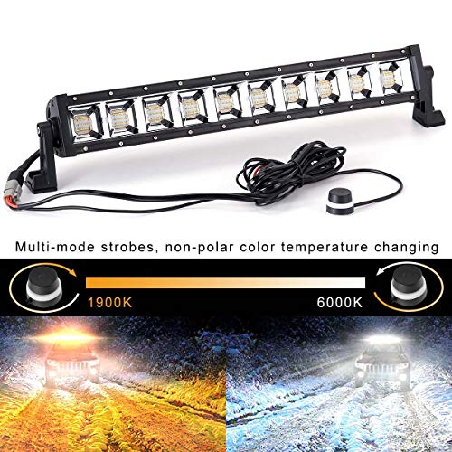 Kawell 21.5 Inch 120W LED Light Bar Waterproof Driving Lights Off Road Lights SUV UTE Truck ATV UTV, IP67, Color-Changing Multiple Modes Strobes 1800K-6500K