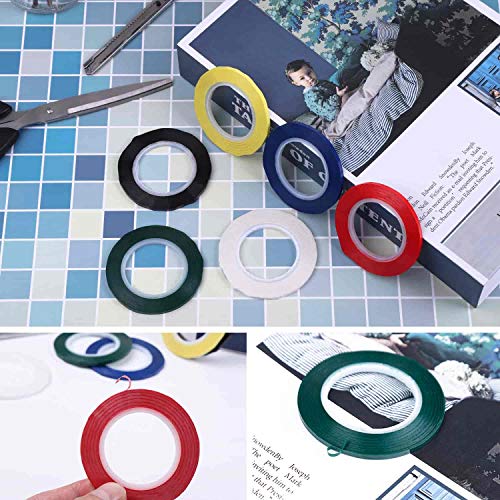 image for Cridoz 6 Rolls 1/8 Whiteboard Tape Thin White Board Tape Lines Pinstri