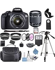 Canon EOS 2000D (Rebel T7) DSLR Camera w/Canon EF-S 18-55mm F/3.5-5.6 Zoom Lens + Case + 32GB Memory Card + TopKnotch Kit