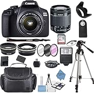 Canon EOS 2000D (Rebel T7) DSLR Camera w/Canon EF-S 18-55mm F/3.5-5.6 Zoom Lens + Case + 32GB Memory Card + To