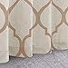 jinchan Linen Curtains for Living Room, Moroccan Tile Printed Curtains 84 Inch Length for Bedroom, Lattice Light Filtering Drapes, Grommet Top Window Treatments, Taupe on Beige, 2 Panels Set