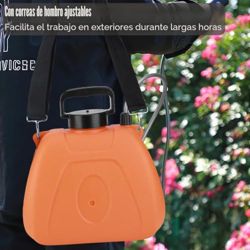 Viitech 8L Battery Pressure Sprayer, Powerful Electric Sprayer with 3 Mist Nozzles, Garden Sprayer with Rechargeable Handle and Adjustable Shoulder Strap (Orange)