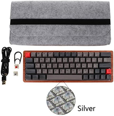 GMSP GK64 Mechanical Gaming Keyboard Optical Cherry Switches Natural Wood Chasis,RGB LED Backlit Wired Keyboard with Thermal Sublimation Key Cap for Desktop