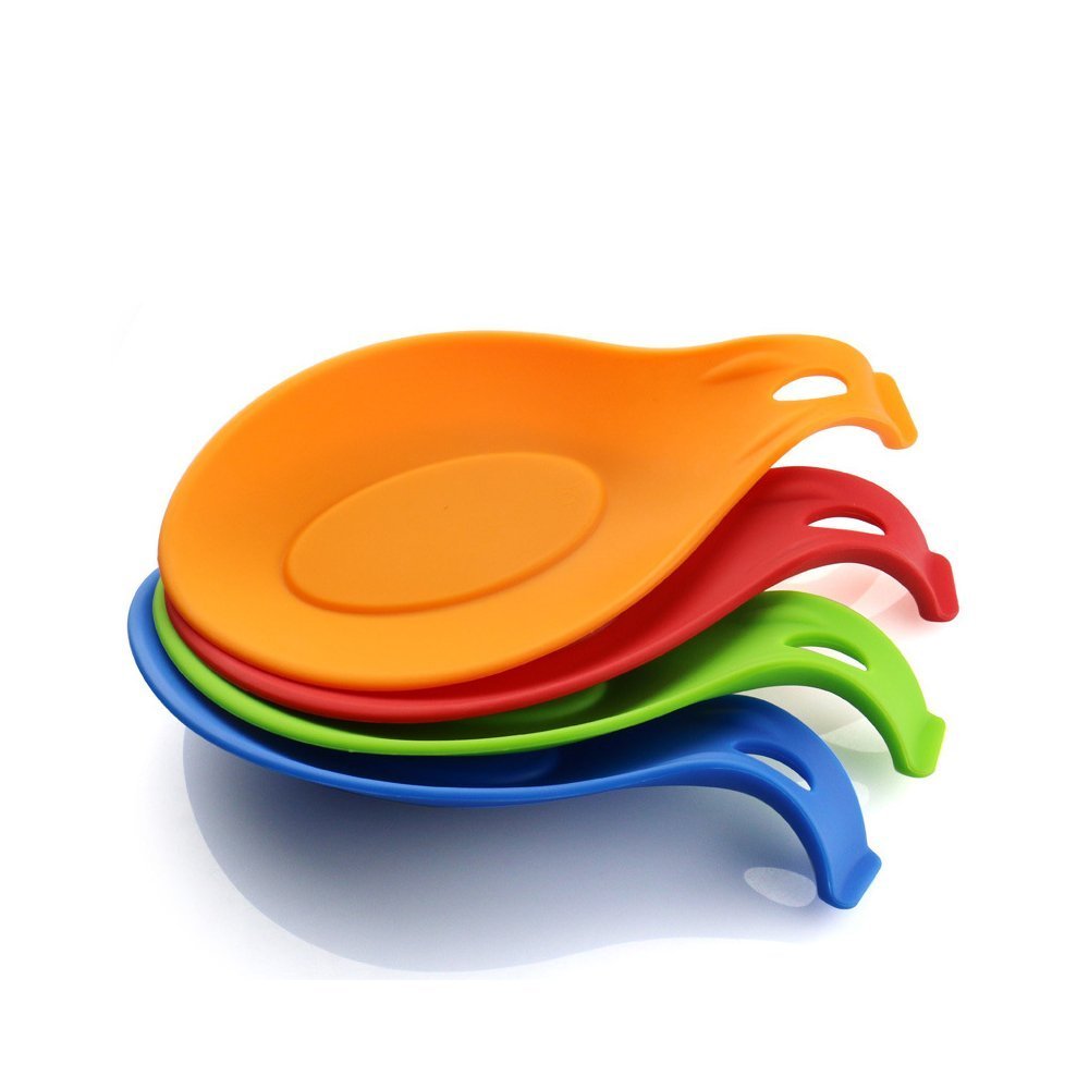 Ewei's HomeWares Premium Silicone Spoon Rest Set 4 Pieces Jumbo Spoon