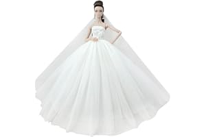APATSUKI Bridal Doll Clothes Wedding Dress for 11.5inch Girl Doll Outfits Party Princess Gown 1/6 Dolls Accessories (Style G)