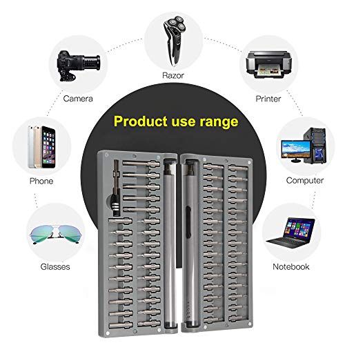 Mini Precision Electric Screwdriver, Small Cordless Automatic Screwdriver Set with 55 Precision Bits, Portable Electric Power Screw Driver For Laptop PC Cellphone Small Devices Repair Tools - Thumbnail 5