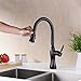 GICASA Solid Brass High Arch Oil Rubbed Bronze Single Handle Kitchen Faucets, Commercial Style Pull Down Kitchen Sink Faucet with Pause Control Handheld Pull Out Spout Sprayer