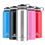 Winterial 40 oz Stainless Steel Insulated Double Walled Wide Mouth HOT & COLD Premium Water Bottle / Thermos