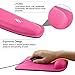 NEX Memory Foam Keyboard Mouse Pad Kit with Wrist Support Non-Slip Wrist Rest for Home, Office & Travel (Pink)