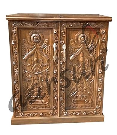 Aarsun Teak Wood Bar Cabinet / Home Mini Bar / Bar Furniture / Modern Bar Cabinet