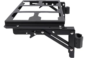 BAFOVY Folding Toolbox Side Mount, Aluminum Alloy Foldable Storage Tray with Rails Compatibility, for Truck Bed Wall or Molle