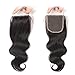 West Kiss Hair Body Wave Lace Closure No Bleached Knots Brazilian 4x4 Virgin Human Hair