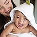 Puj– Hug, Hands-Free Hooded Baby Bath Towel, Thick and Ultra-Soft Baby Towel with Interlocking Tabs, Machine-Washable Hooded Towel for Infants, 30 x 30 inches, White
