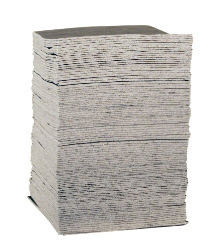 Sellars 22867 EverSoak Recycled Cellulose Fiber Medium Duty General Purpose Standard Absorbent Pad, 29 Gallon Absorbancy, 19" Length x 15" Width, Gray (Case of 100)