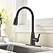Friho Commercial High Arch Antique Brass Single Lever Lead Free Pull Down Pull Out Spray Oil Rubbed Bronze Kitchen Sink Faucet, ORB Kitchen Faucets With Deck Plate