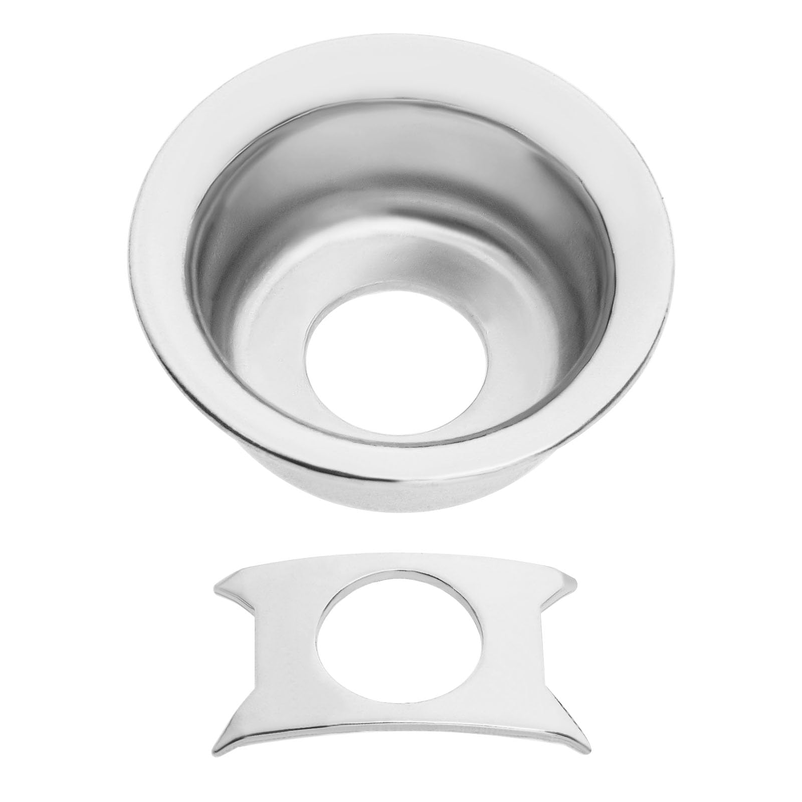 Be In Your Mind 1x Guitar Jack Socket Baffle with 1x Shim Cup Style Guitar Tele Jack Plate for Telecaster Style Guitars 27x11mm, Silver
