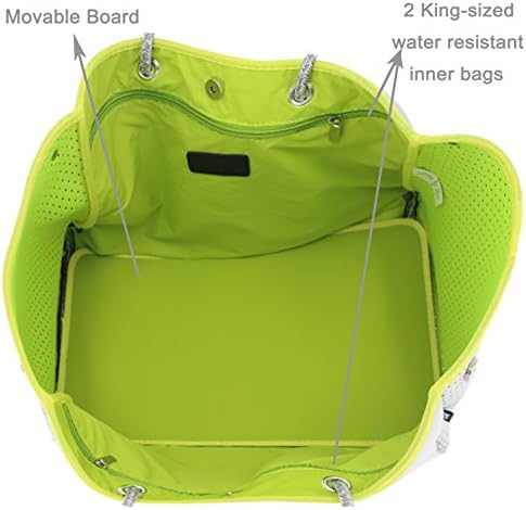 QOGiR Neoprene Multipurpose Beach Bag Tote with Inner Zipper Pocket 5 QOGiR Neoprene Multipurpose Beach Bag Tote with Inner Zipper Pocket