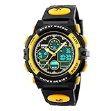 Jelercy Multi Function Digital Watch LED Quartz Water Resistant Sport Watches for Boys Yellow