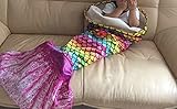 Opall 2017 Latest Cozy Soft Rainbow Mermaid Tail Blanket for kids, with Scales apply on all seasons pink small pink